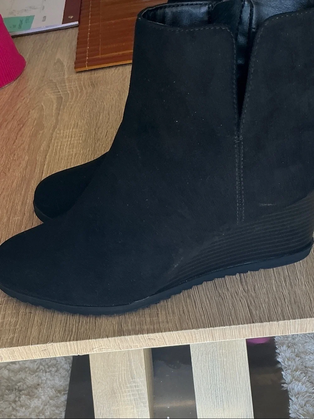 Style & Co. Black Suede Ankle Booties